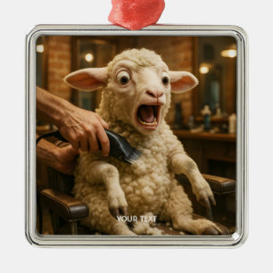 Fantasy Cute Lamb Scared Shaving Metal Tree Decoration