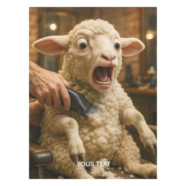 Fantasy Cute Lamb Scared Shaving Tablecloth (Front)