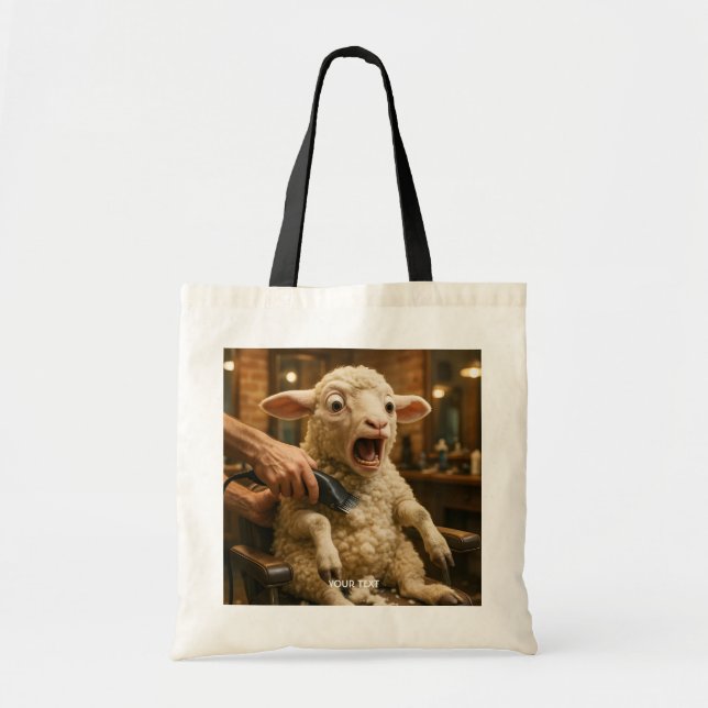 Fantasy Cute Lamb Scared Shaving Tote Bag (Front)