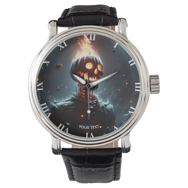 Fantasy Cute Lantern Pumpkin Halloween Watch (Front)