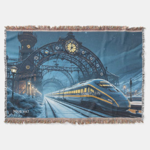 Fantasy Cute Last Night Train Throw Blanket