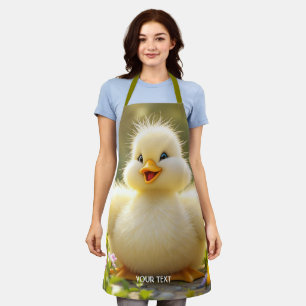 Fantasy Cute Laughing Fluffy Duck Apron
