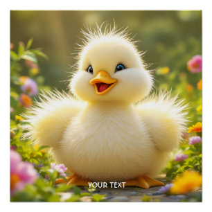 Fantasy Cute Laughing Fluffy Duck Poster