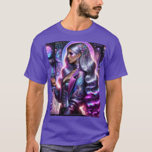 Fantasy Cute Lavender Cyber Girl T-Shirt