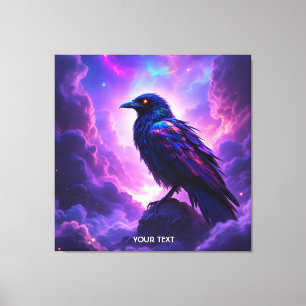 Fantasy Cute Lavender Raven Sunset Canvas Print