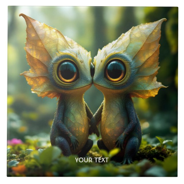 Fantasy Cute Leaves Forest Love Tile (Front)