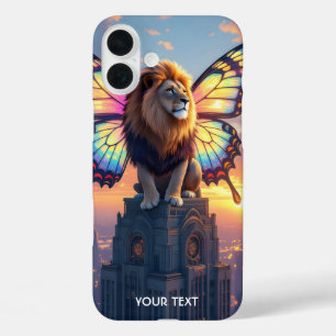 Fantasy Cute Lion Butterfly Wings iPhone 16 Plus Case