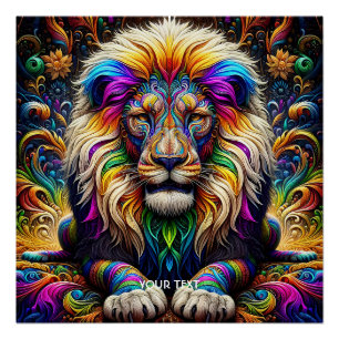 Fantasy Cute Lion Colours Dance Poster