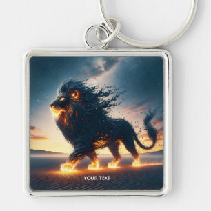 Fantasy Cute Lion Desert Fire Key Ring