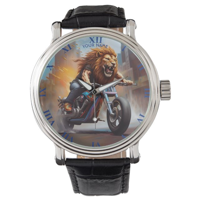 Fantasy Cute Lion Riding Bike Watch (Front)