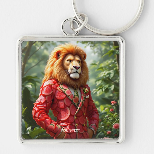 Fantasy Cute Lion Watermelon Suit Key Ring (Front)