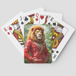 Fantasy Cute Lion Watermelon Suit Playing Cards