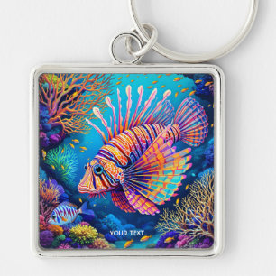 Fantasy Cute Lionfish Coral Reef Key Ring