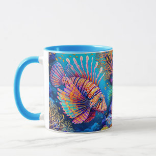 Fantasy Cute Lionfish Coral Reef Mug