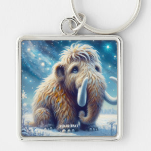 Fantasy Cute Little Mammoth Winter Key Ring