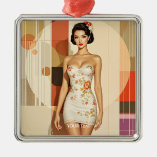 Fantasy Cute Lovely Japanese Lady Metal Tree Decoration