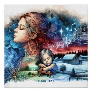 Fantasy Cute Lullaby Daughter Mother Poster