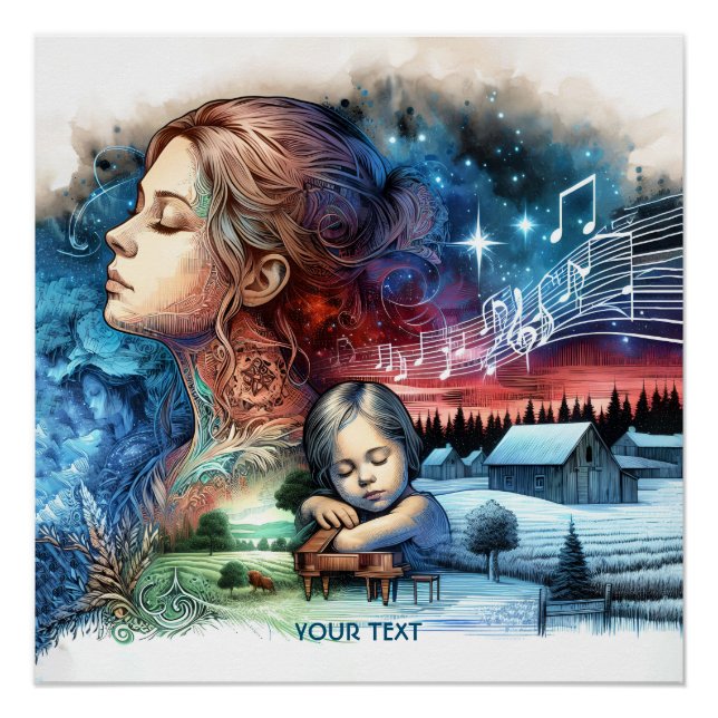 Fantasy Cute Lullaby Daughter Mother Poster (Front)