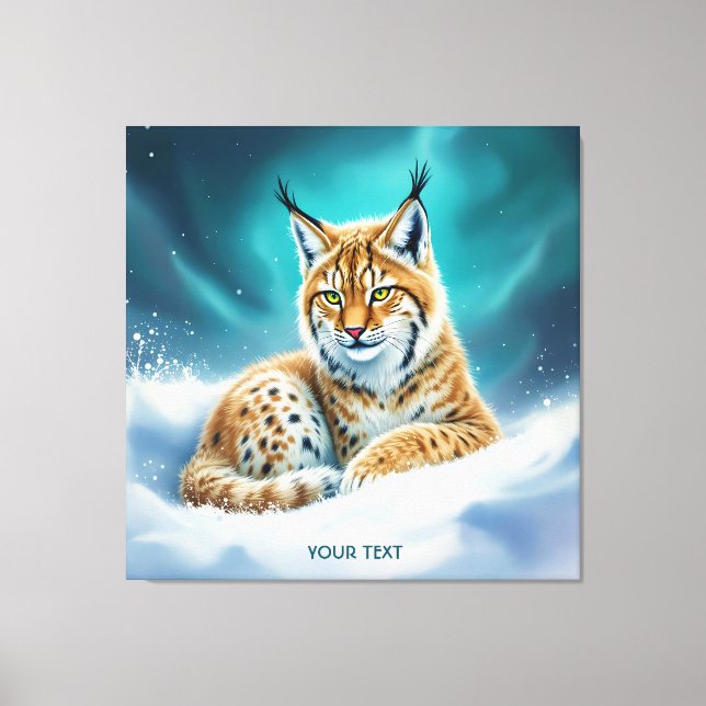 Fantasy Cute Lynx Cub Winter Canvas Print (Front)