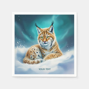 Fantasy Cute Lynx Cub Winter Napkin