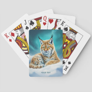 Fantasy Cute Lynx Cub Winter Playing Cards