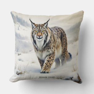 Fantasy Cute Lynx Winter Snow Cushion