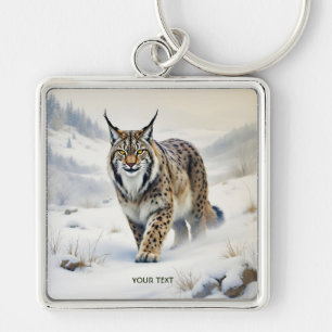 Fantasy Cute Lynx Winter Snow Key Ring