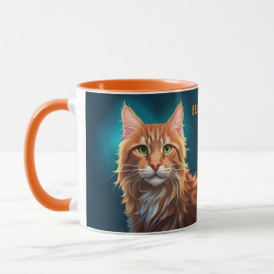 Fantasy Cute Maine Coon Cat, Fantasy Vintage Mug