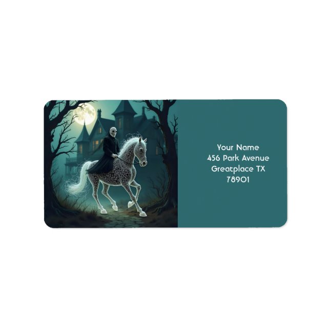 Fantasy Cute Man Halloween Horse Label (Front)