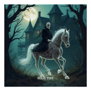Fantasy Cute Man Halloween Horse Poster