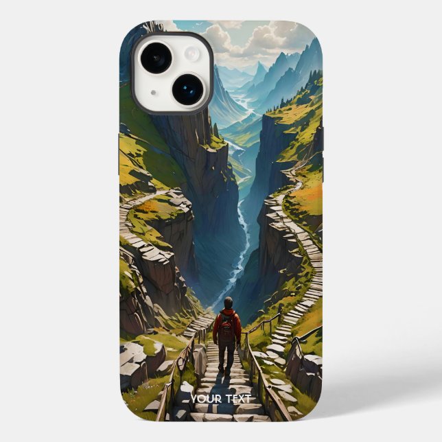 Fantasy Cute Man Pass Mountains Case-Mate iPhone Case (Back)