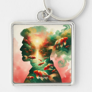 Fantasy Cute Man Sea Fish Key Ring