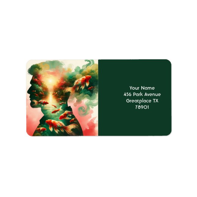 Fantasy Cute Man Sea Fish Label (Front)