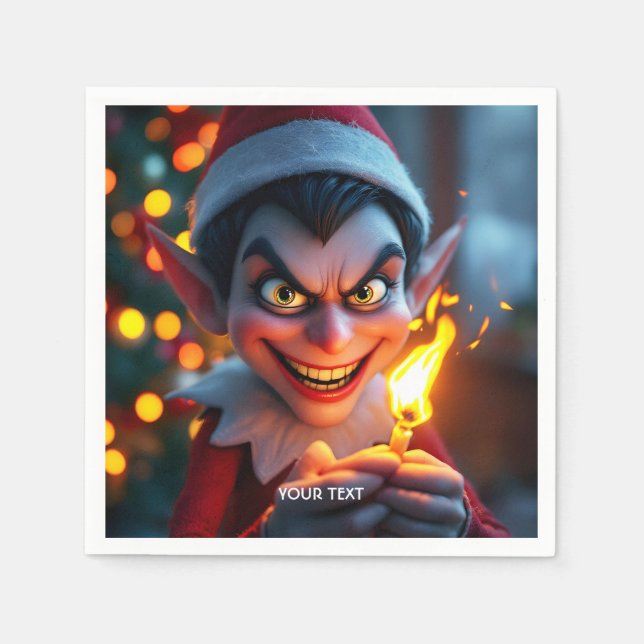 Fantasy Cute  Match Christmas Tree Napkin (Front)