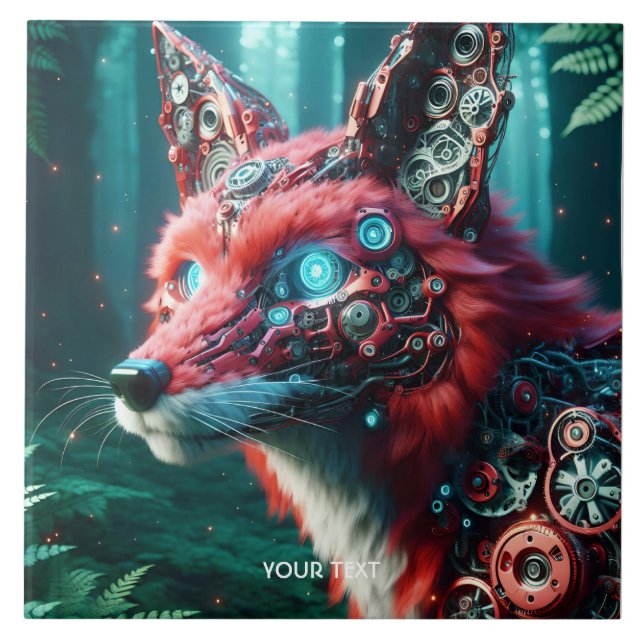 Fantasy Cute Mechanic Fox Cyborg Tile (Front)