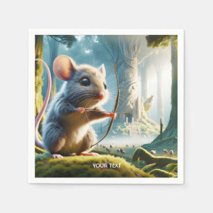 Fantasy Cute Mice Bow Forest Napkin