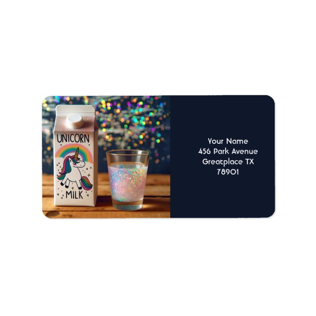 Fantasy Cute Milk Unicorn Rainbow Label (Front)