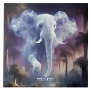Fantasy Cute Mist Elephant Jungle Tile
