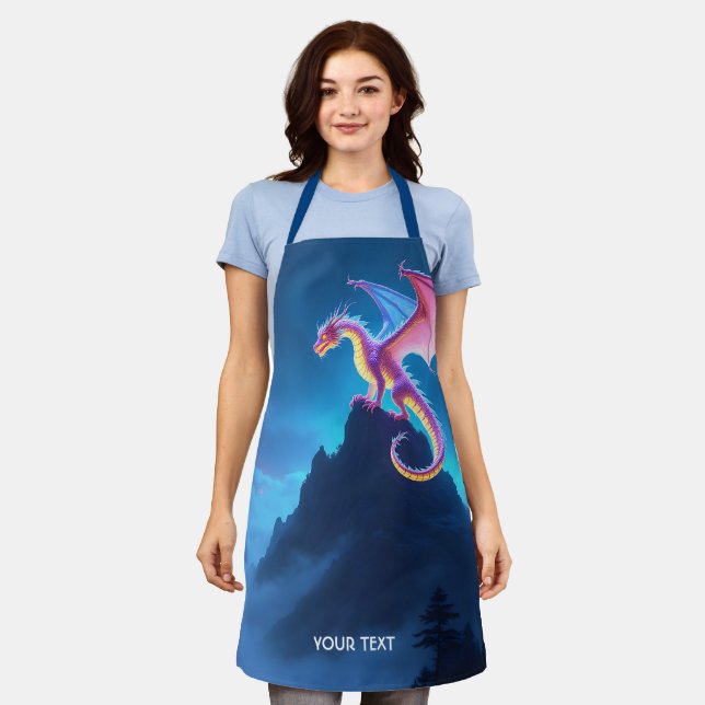 Fantasy Cute Mist Shrouded Dragon Apron (Worn)