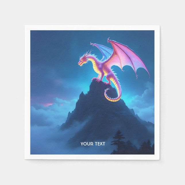 Fantasy Cute Mist Shrouded Dragon Napkin (Front)