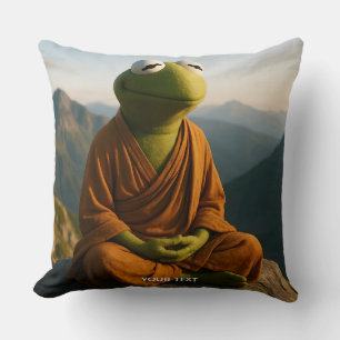 Fantasy Cute Monk Frog Mountains Cushion