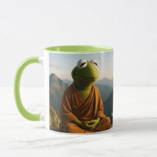 Fantasy Cute Monk Frog Mountains Mug