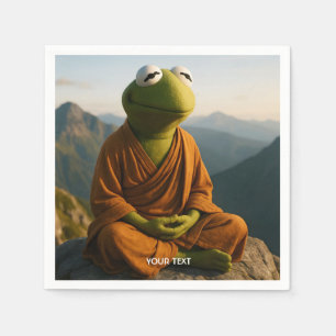 Fantasy Cute Monk Frog Mountains Napkin