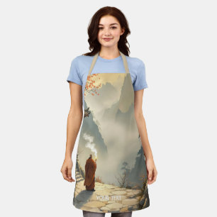 Fantasy Cute Monk Mountain Shrine Apron