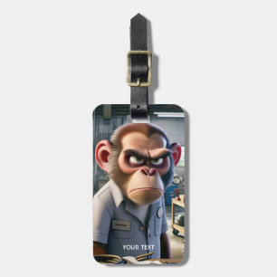 Fantasy Cute Monkey Repair Shop Luggage Tag