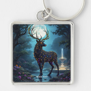 Fantasy Cute Moon Deer Night Key Ring