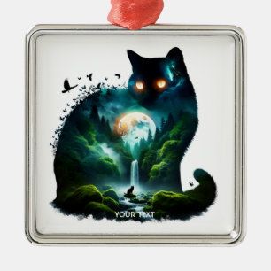 Fantasy Cute Moon Waterfall Cat Metal Tree Decoration