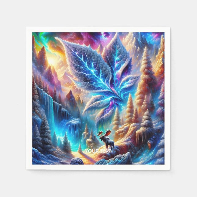 Fantasy Cute  Moose Leaf Colours Napkin (Front)