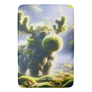 Fantasy Cute Moss Moose Forest Bath Mat