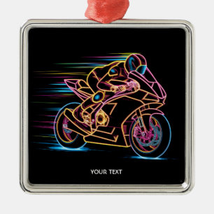 Fantasy Cute Motorcycle Race Night Metal Tree Decoration